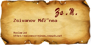 Zsivanov Mínea névjegykártya